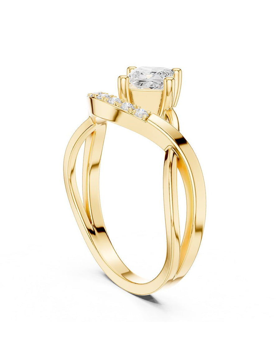 Anillo de compromiso - piedras laterales - AMORE229-PR-LG