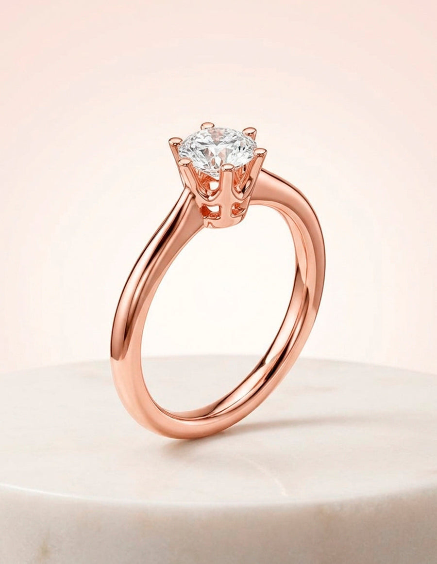 Anillo de Compromiso - solitario - AMORE23-RD-CZ