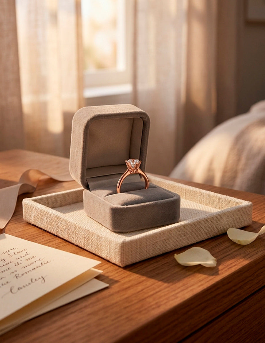 Anillo de Compromiso - solitario - AMORE23-RD-CZ