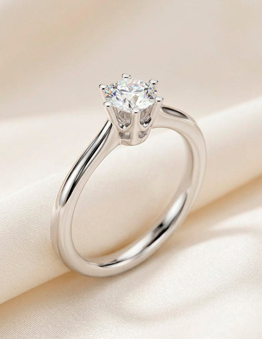 Anillo de Compromiso - solitario - AMORE23-RD-CZ