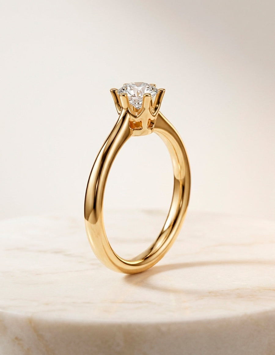 Anillo de Compromiso - solitario - AMORE23-RD-CZ