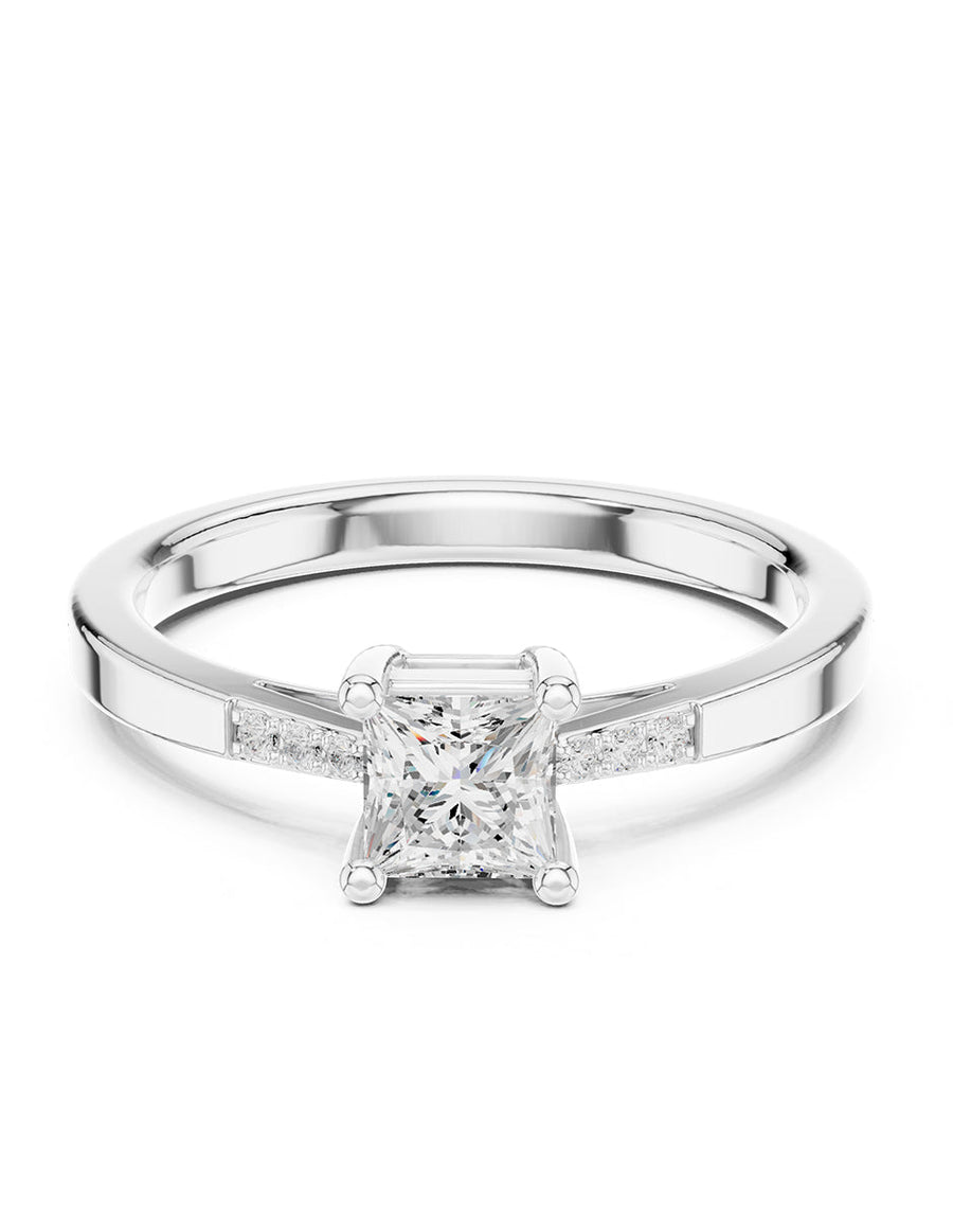 Anillo de compromiso - piedras laterales - AMORE230-PR-LG