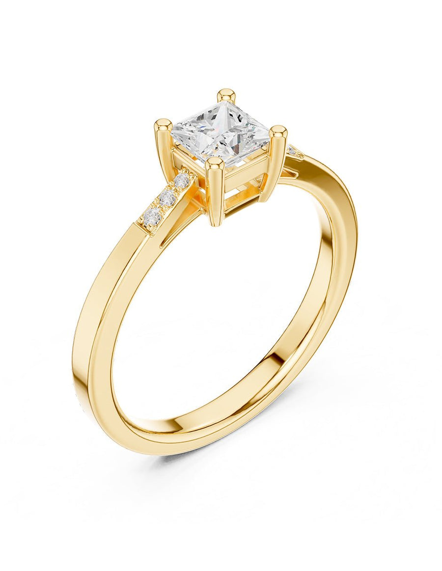 Anillo de compromiso - piedras laterales - AMORE230-PR-LG