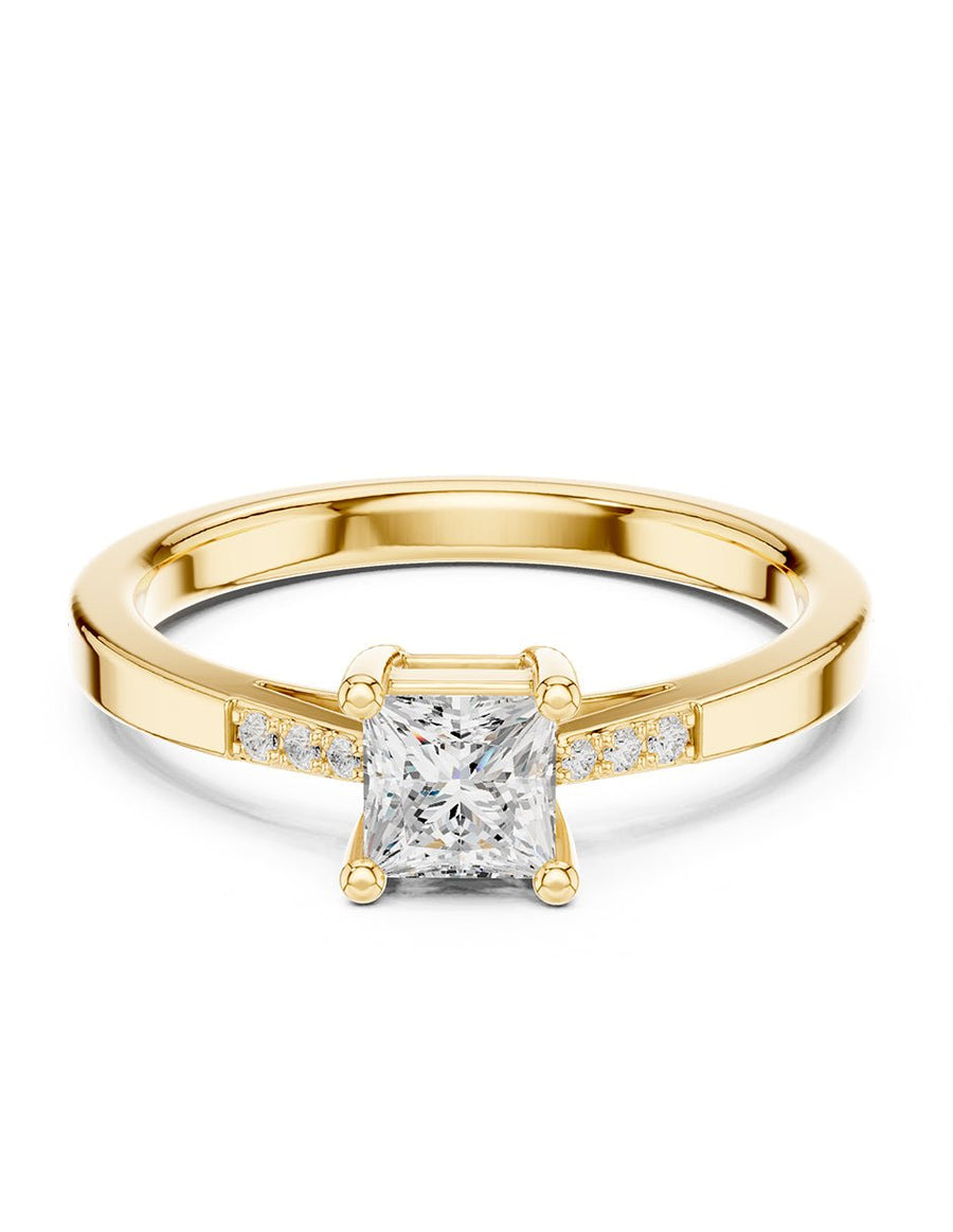 Anillo de compromiso - piedras laterales - AMORE230-PR-LG
