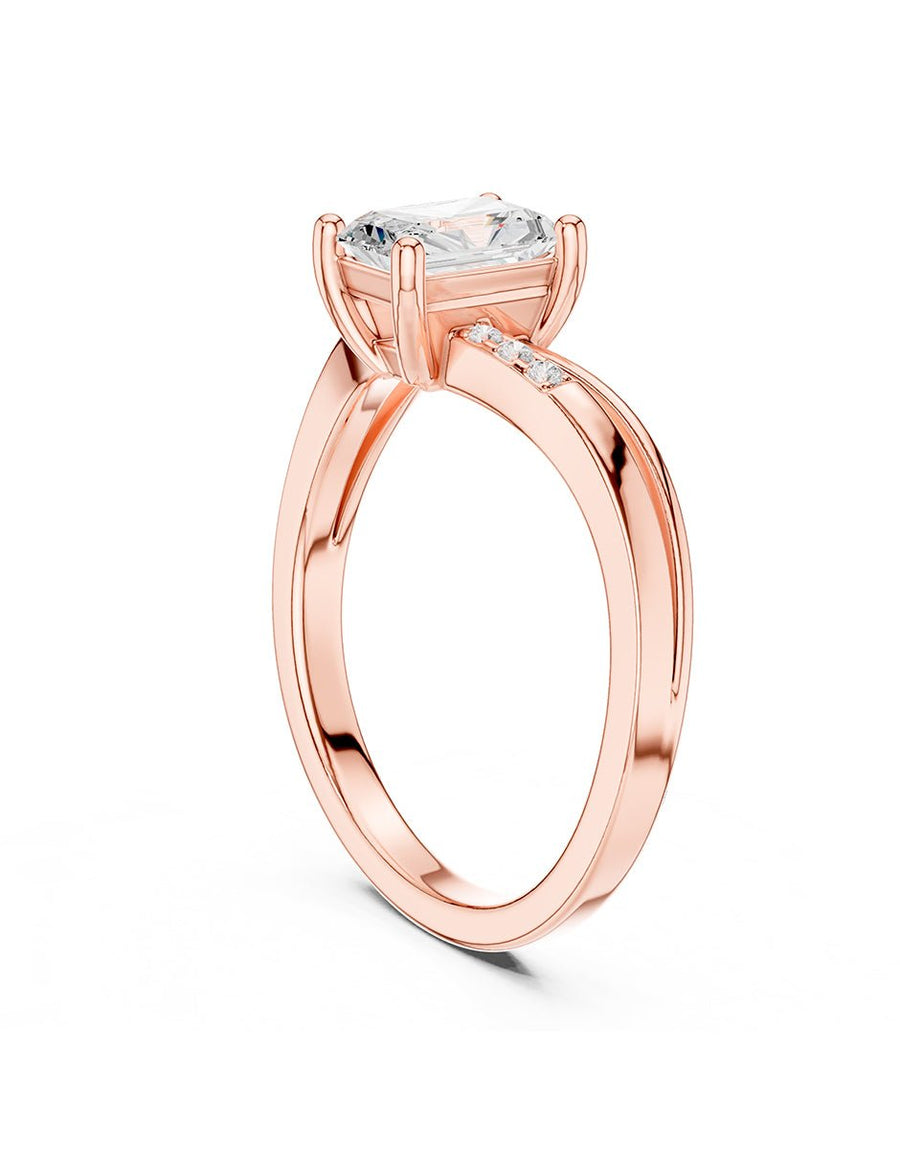 Anillo de compromiso - piedras laterales - AMORE231-EM-LG