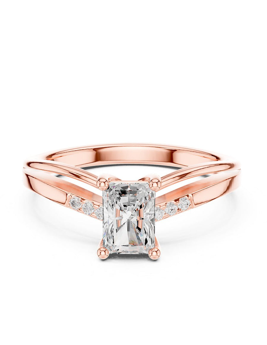 Anillo de compromiso - piedras laterales - AMORE231-EM-LG