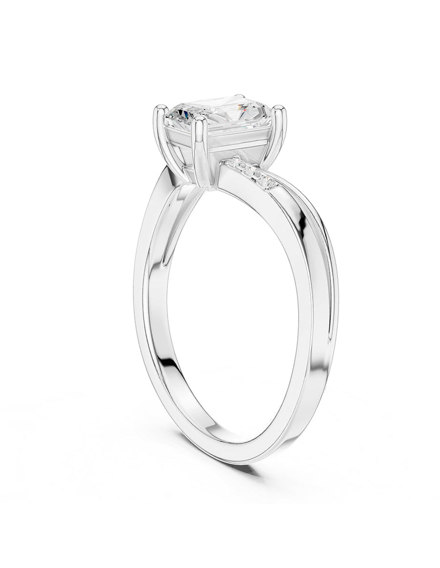 Anillo de compromiso - piedras laterales - AMORE231-EM-LG