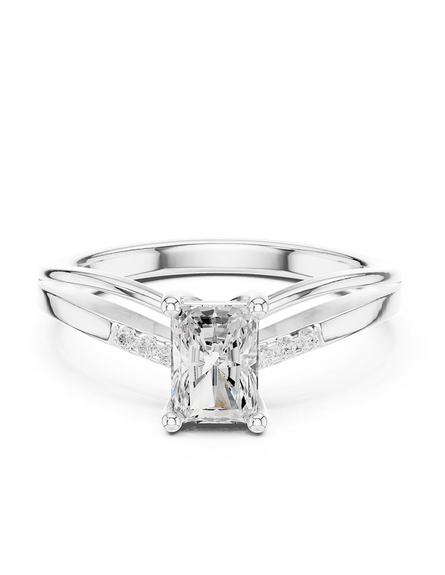 Anillo de compromiso - piedras laterales - AMORE231-EM-LG