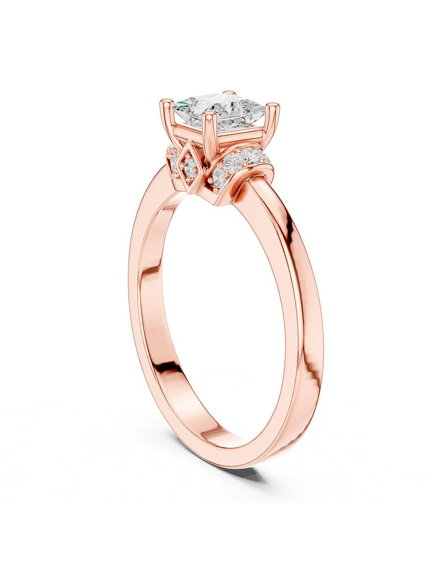 Anillo de compromiso - piedras laterales - AMORE232-PR-LG