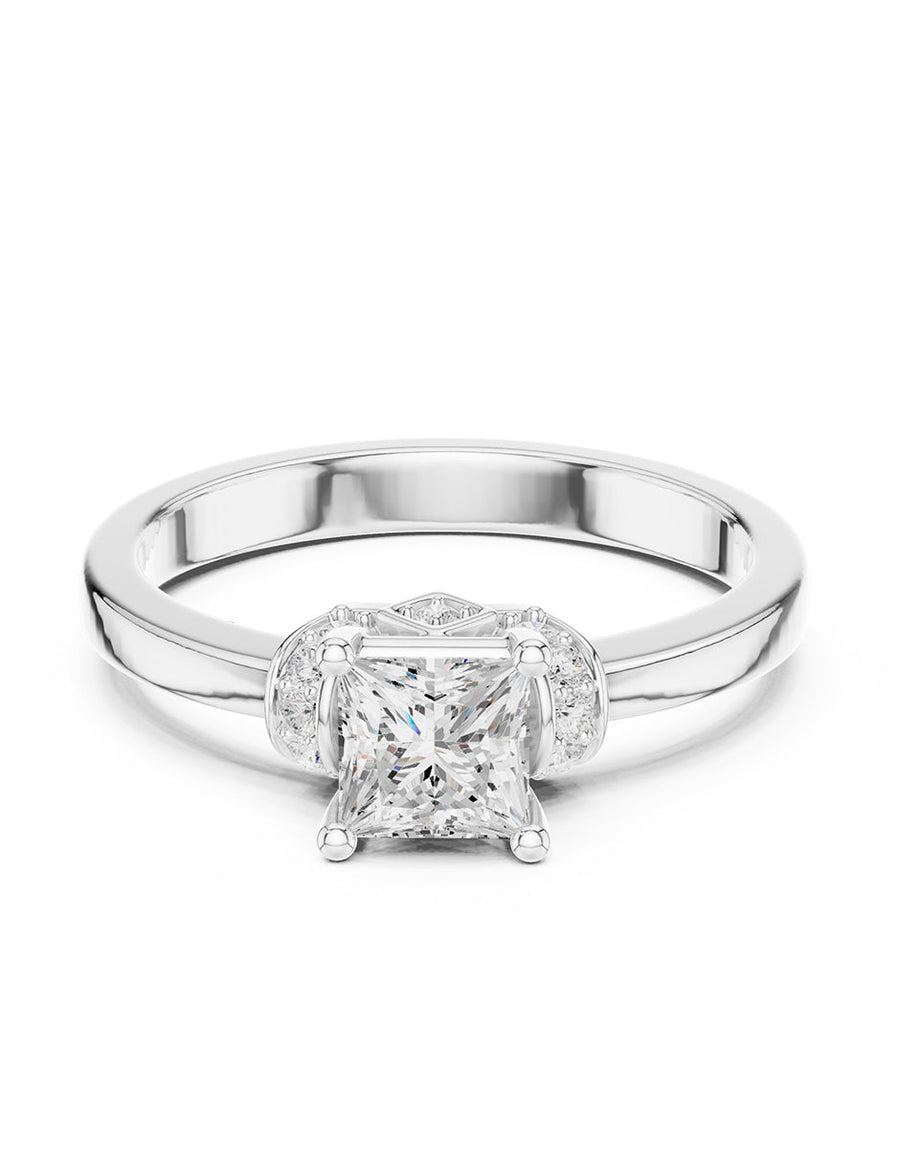 Anillo de compromiso - piedras laterales - AMORE232-PR-LG
