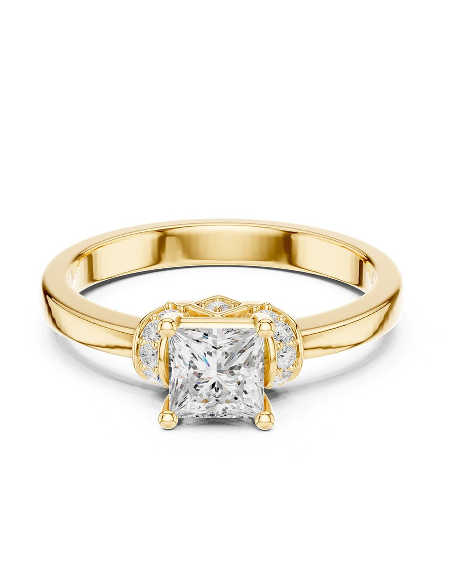 Anillo de compromiso - piedras laterales - AMORE232-PR-LG