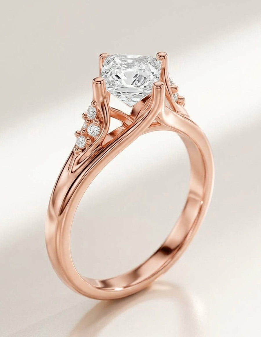 Anillo de compromiso - piedras laterales - AMORE233-PR-LG