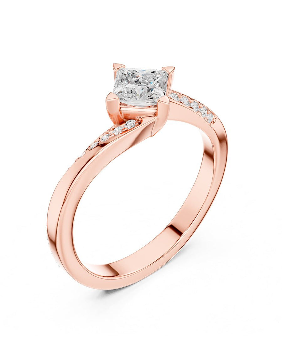 Anillo de compromiso - piedras laterales - AMORE234-PR-LG