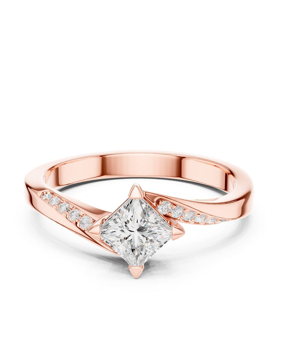 Anillo de compromiso - piedras laterales - AMORE234-PR-LG