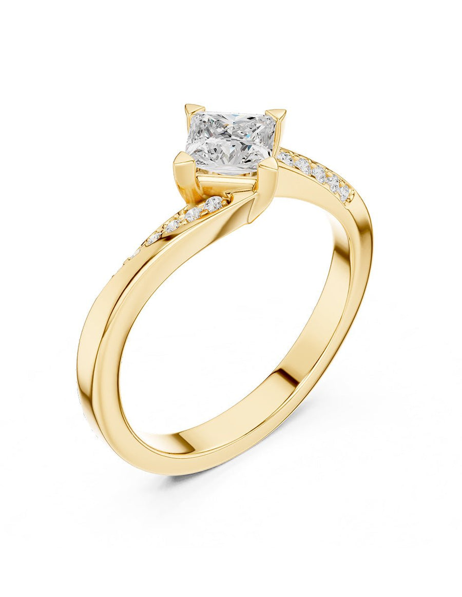 Anillo de compromiso - piedras laterales - AMORE234-PR-LG