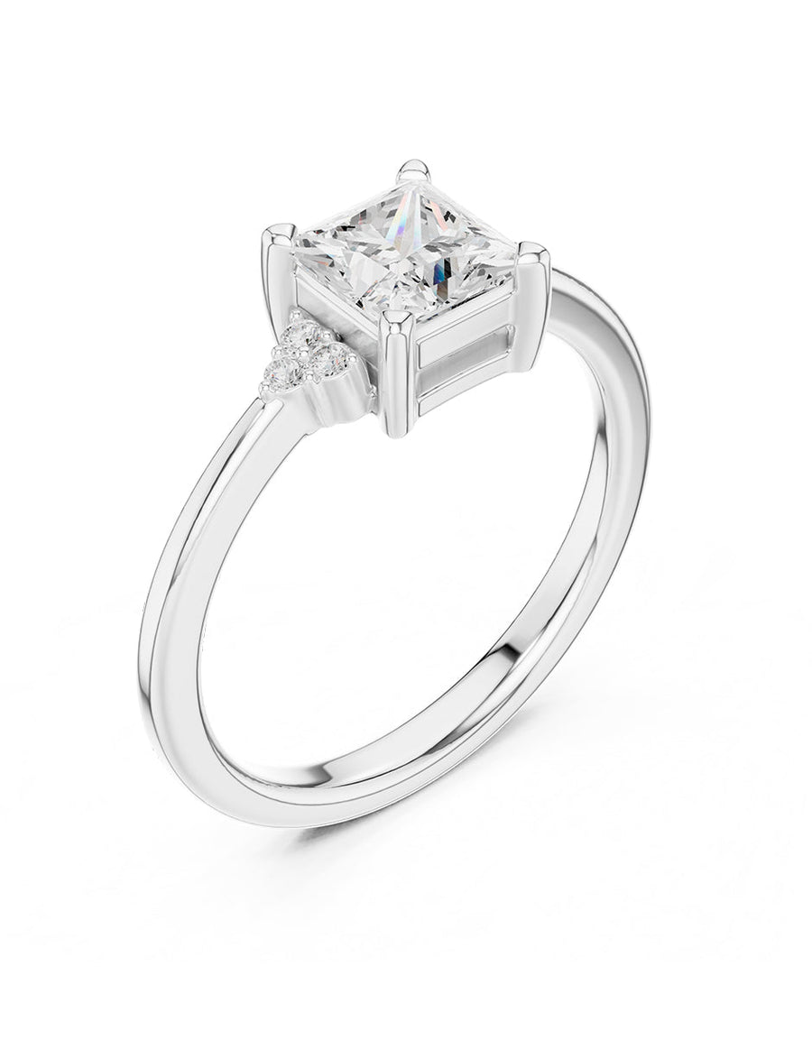 Anillo de compromiso - piedras laterales - AMORE235-PR-LG