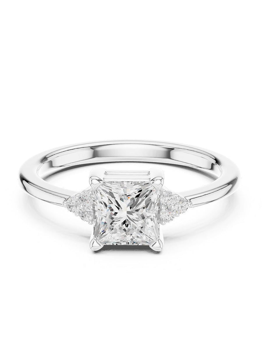 Anillo de compromiso - piedras laterales - AMORE235-PR-LG