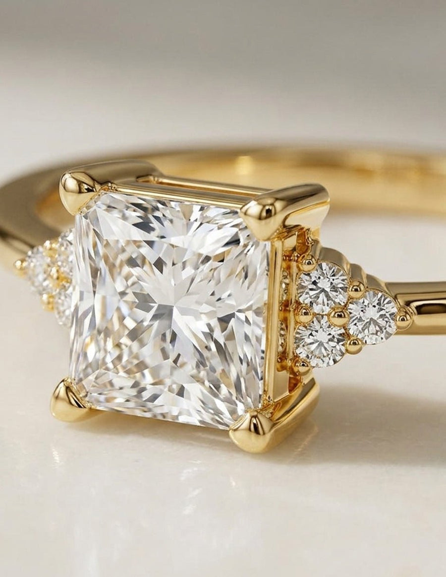 Anillo de compromiso - piedras laterales - AMORE235-PR-LG