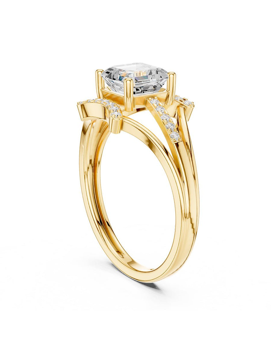 Anillo de compromiso - piedras laterales - AMORE236-AS-LG