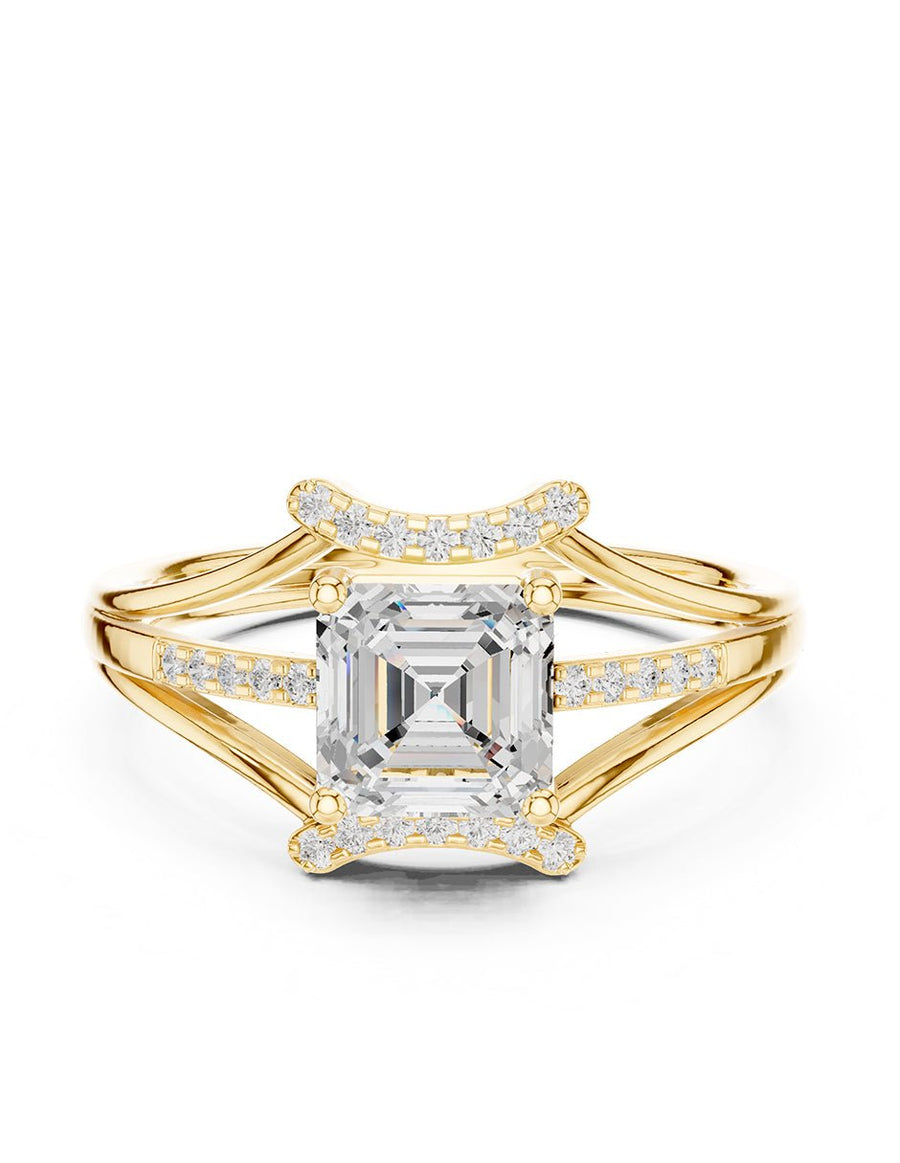 Anillo de compromiso - piedras laterales - AMORE236-AS-LG