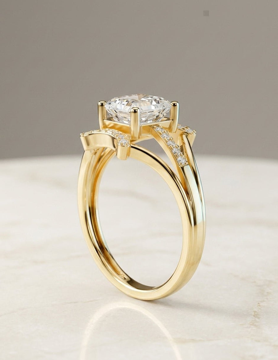 Anillo de compromiso - piedras laterales - AMORE236-AS-LG