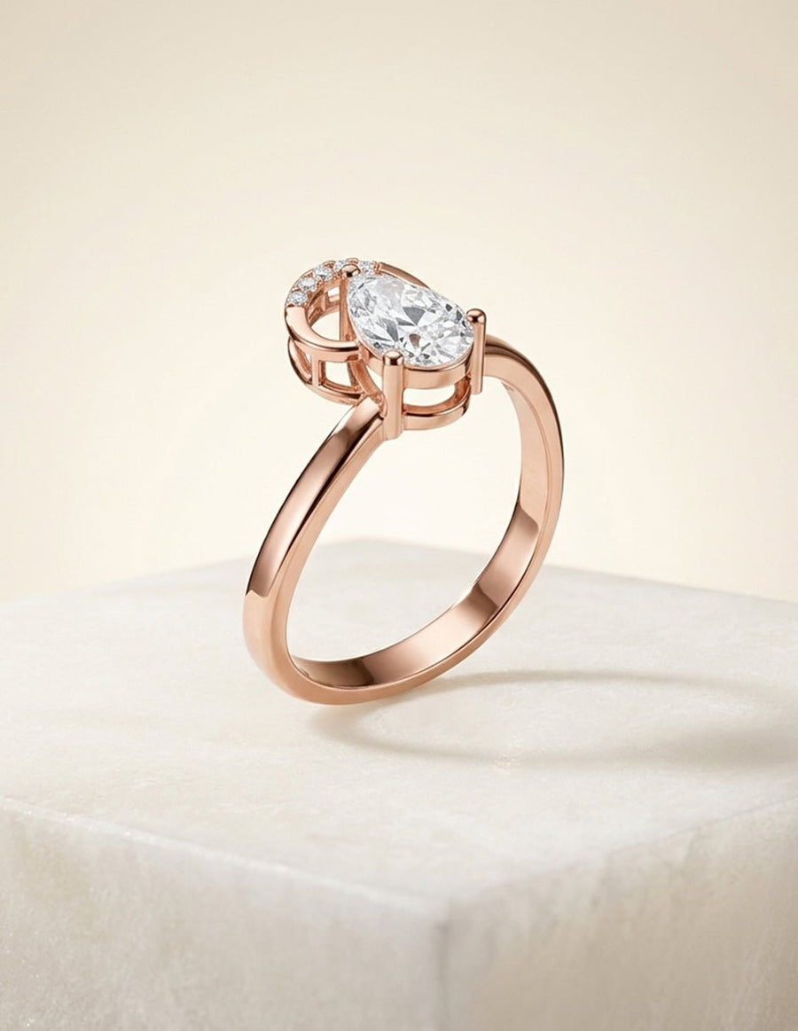 Anillo de compromiso - piedras laterales - AMORE237-PE-LG