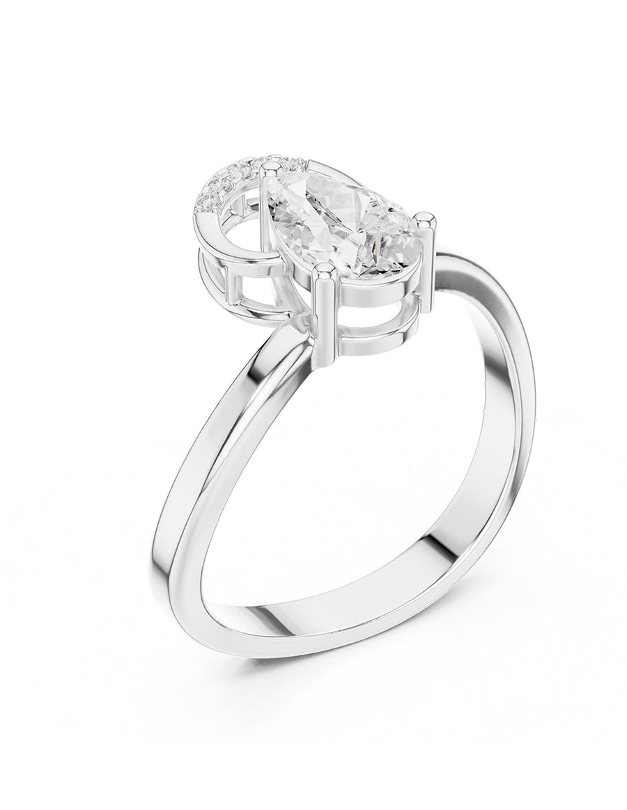 Anillo de compromiso - piedras laterales - AMORE237-PE-LG