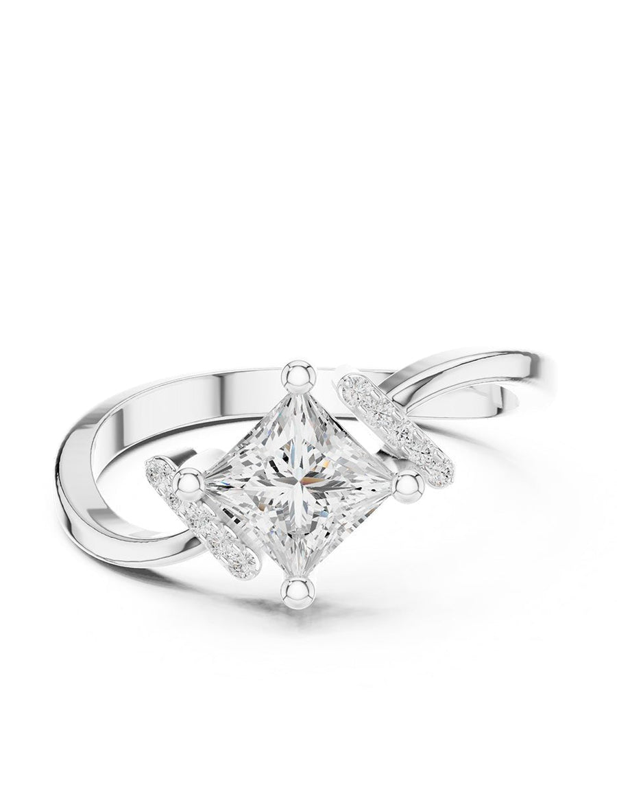 Anillo de compromiso - piedras laterales - AMORE238-PR-LG