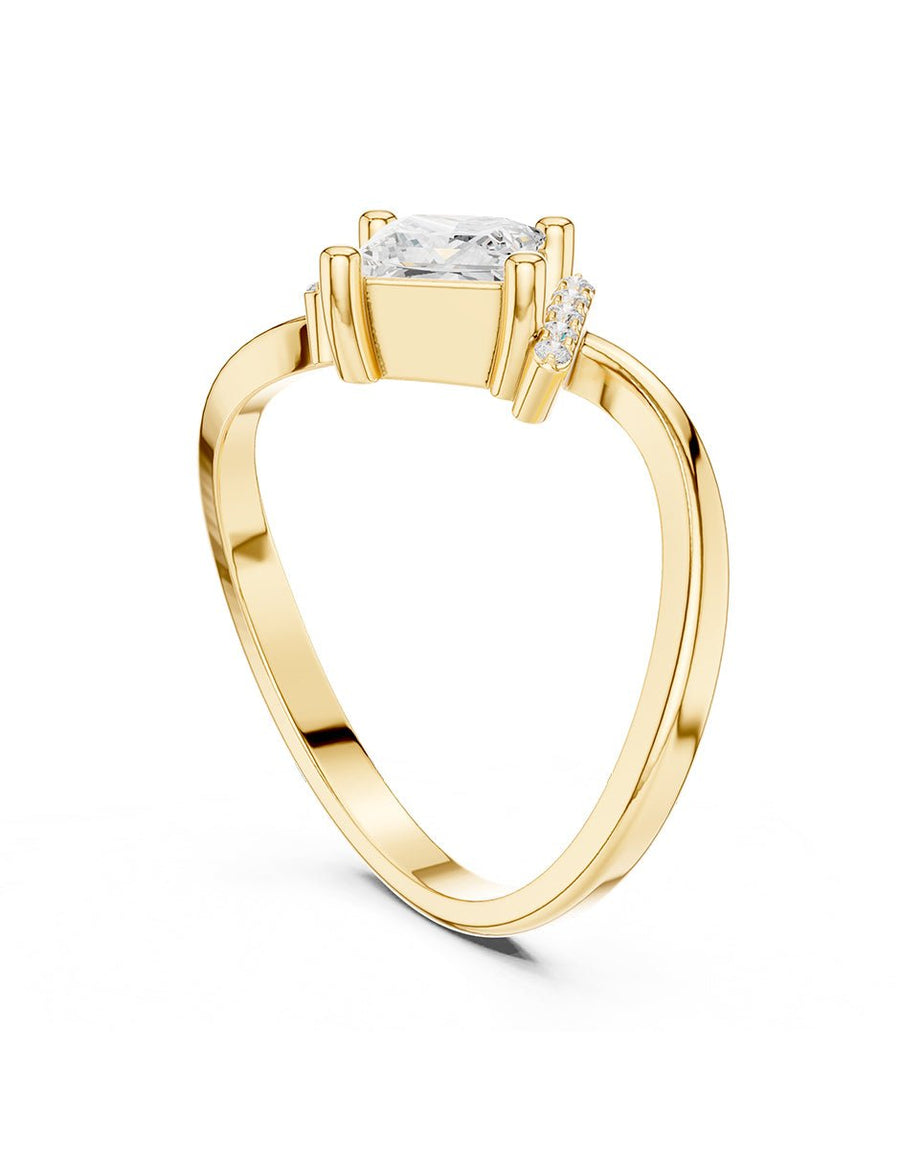 Anillo de compromiso - piedras laterales - AMORE238-PR-LG