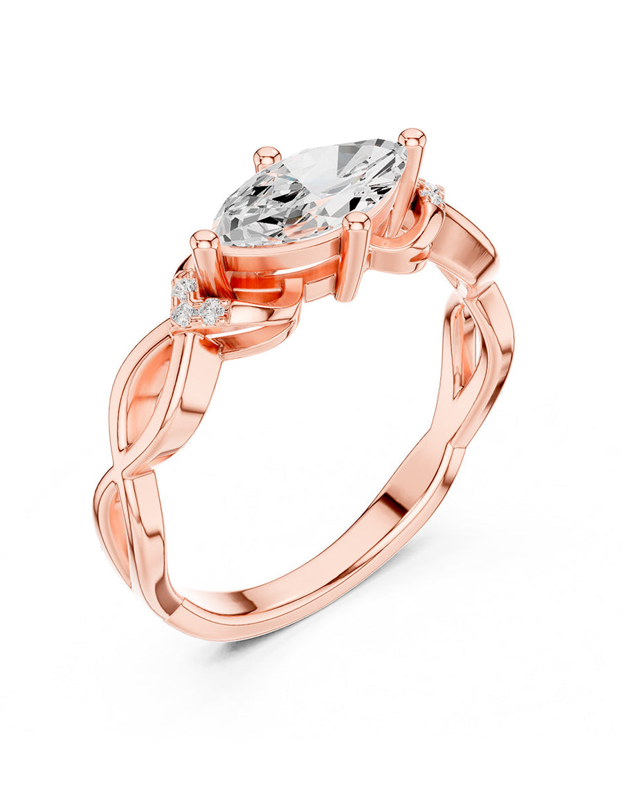 Montura para personalizar - piedras laterales - AMORE240-MQ