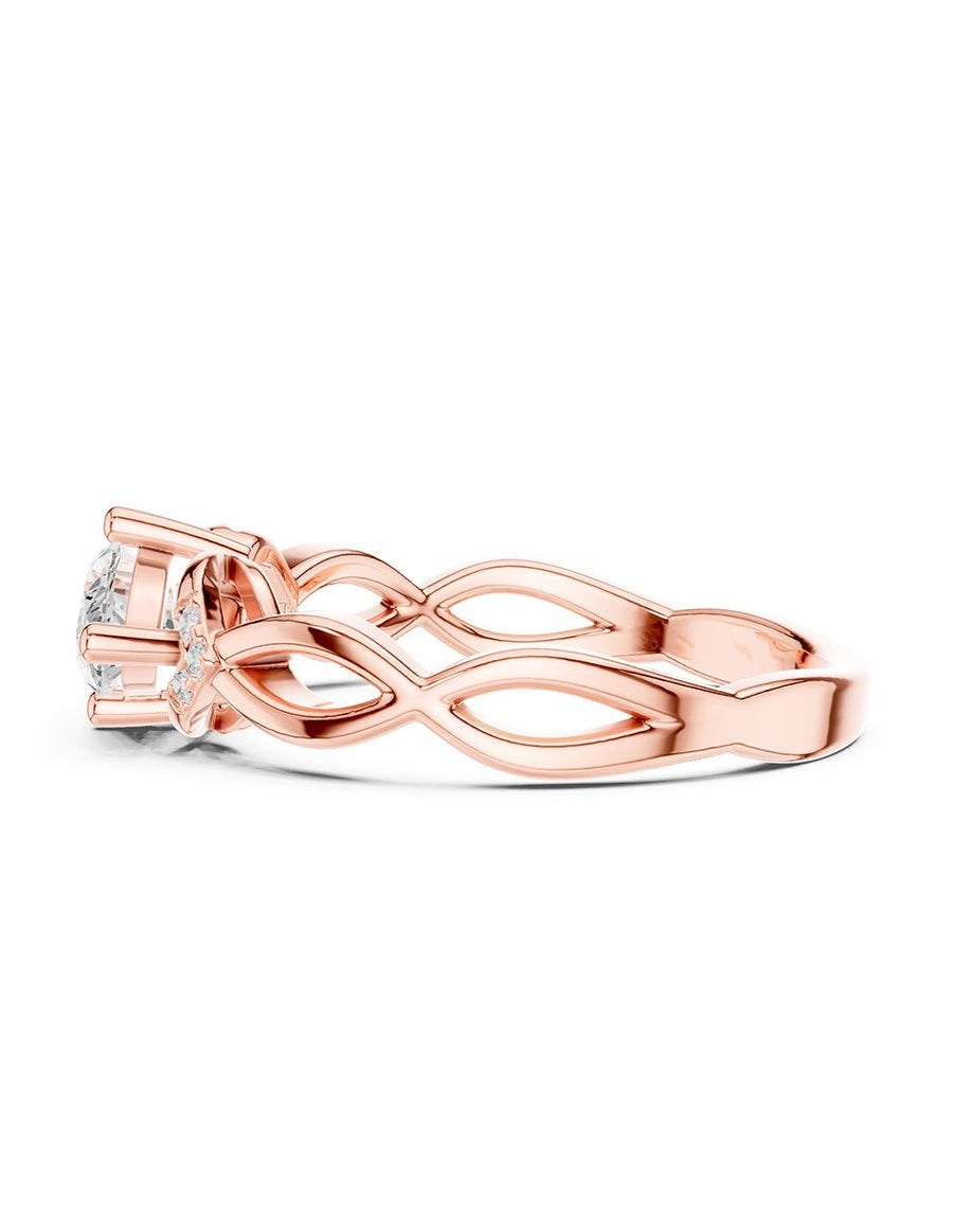 Anillo de compromiso - piedras laterales - AMORE240-MQ-LG