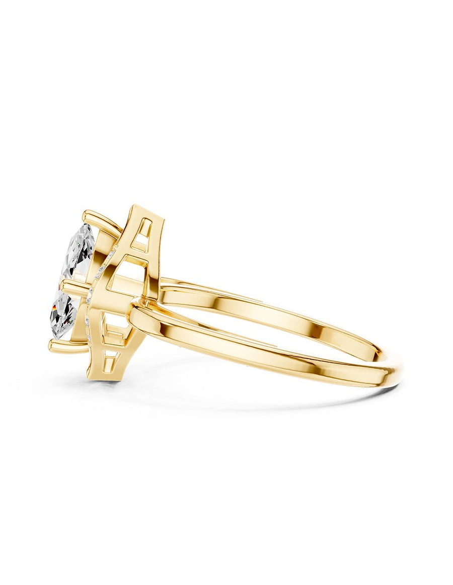 Anillo de compromiso - piedras laterales - AMORE242-MQ-LG
