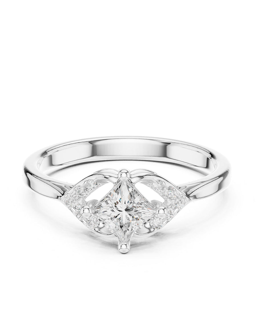 Anillo de compromiso - piedras laterales - AMORE244-PR-LG