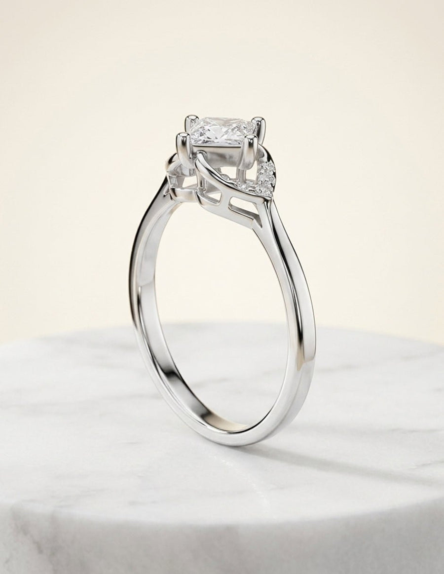 Anillo de compromiso - piedras laterales - AMORE244-PR-LG