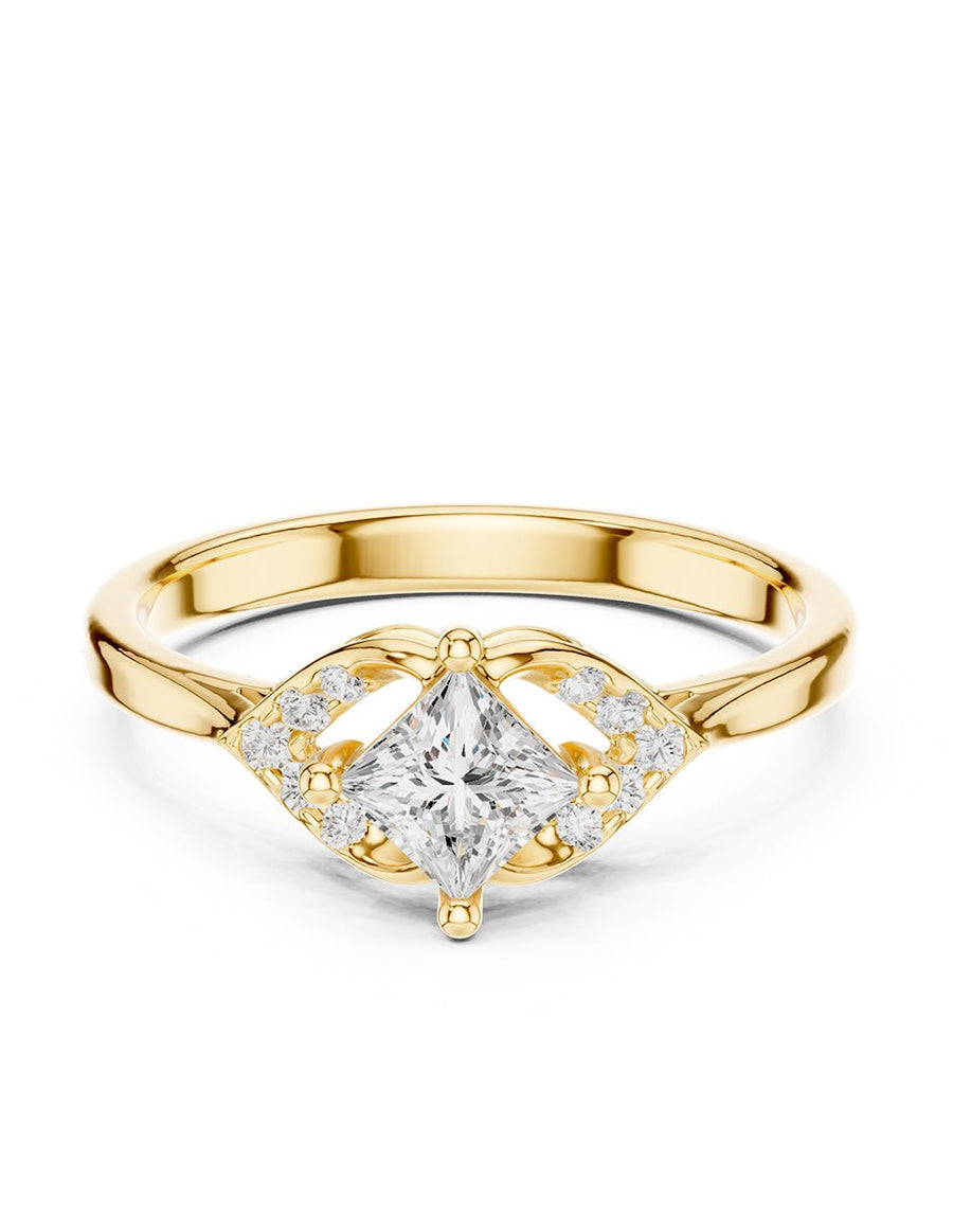 Anillo de compromiso - piedras laterales - AMORE244-PR-LG