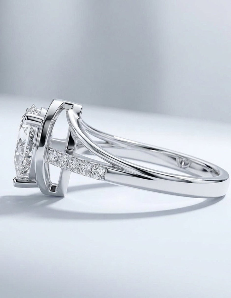 Anillo de compromiso - piedras laterales - AMORE245-PE-LG