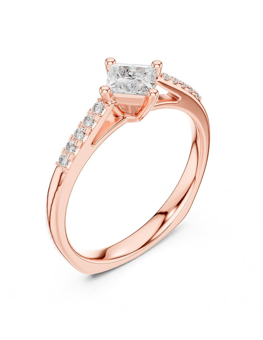 Anillo de compromiso - piedras laterales - AMORE246-PR-LG