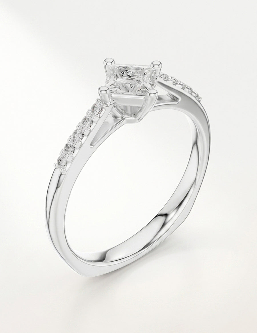 Montura para personalizar - piedras laterales - AMORE246-PR