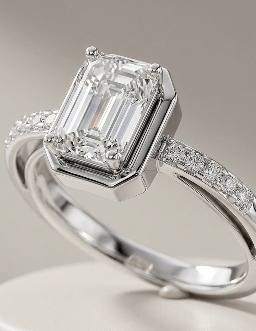 Montura para personalizar - piedras laterales - AMORE247-EM
