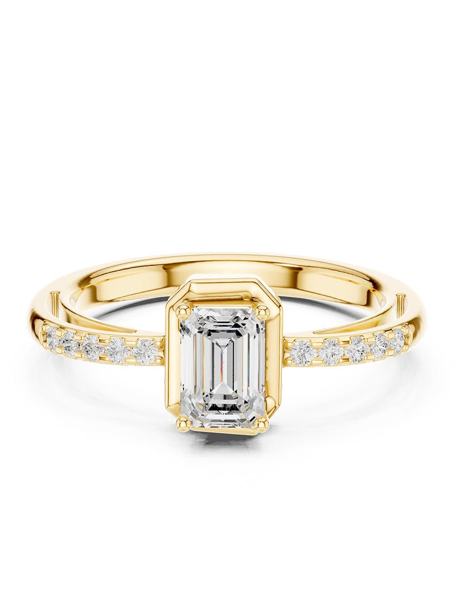 Anillo de compromiso - piedras laterales - AMORE247-EM-LG