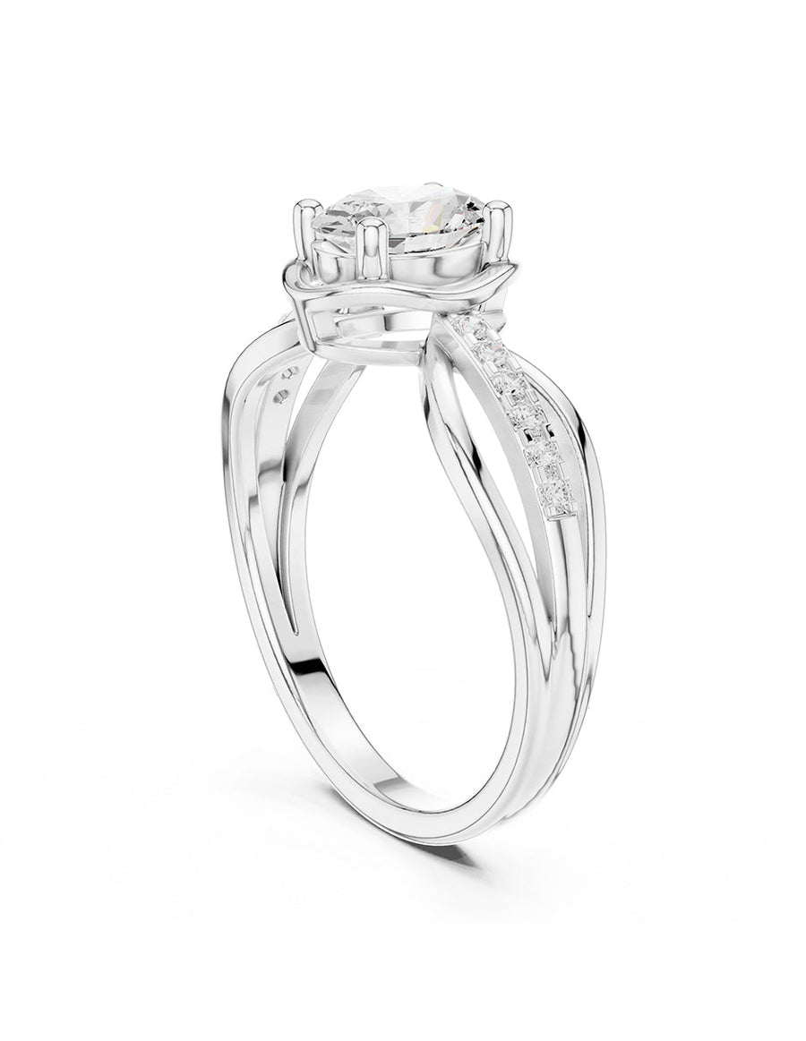 Anillo de compromiso - piedras laterales - AMORE248-OV-LG