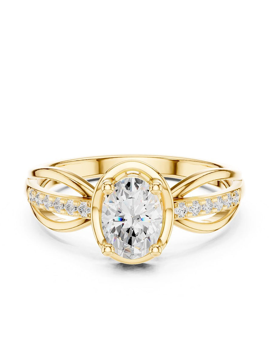 Anillo de compromiso - piedras laterales - AMORE248-OV-LG