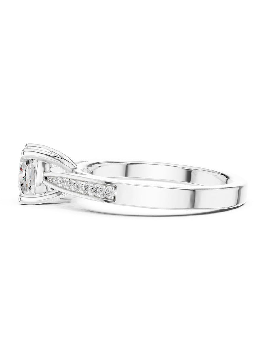 Anillo de compromiso - piedras laterales - AMORE249-CU-LG