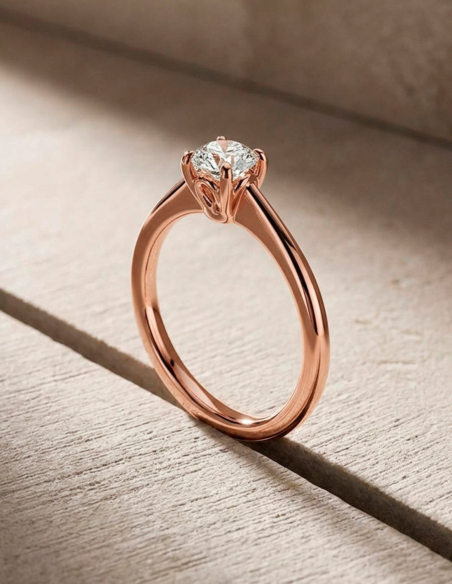 Anillo de Compromiso - solitario - AMORE25-RD-CZ