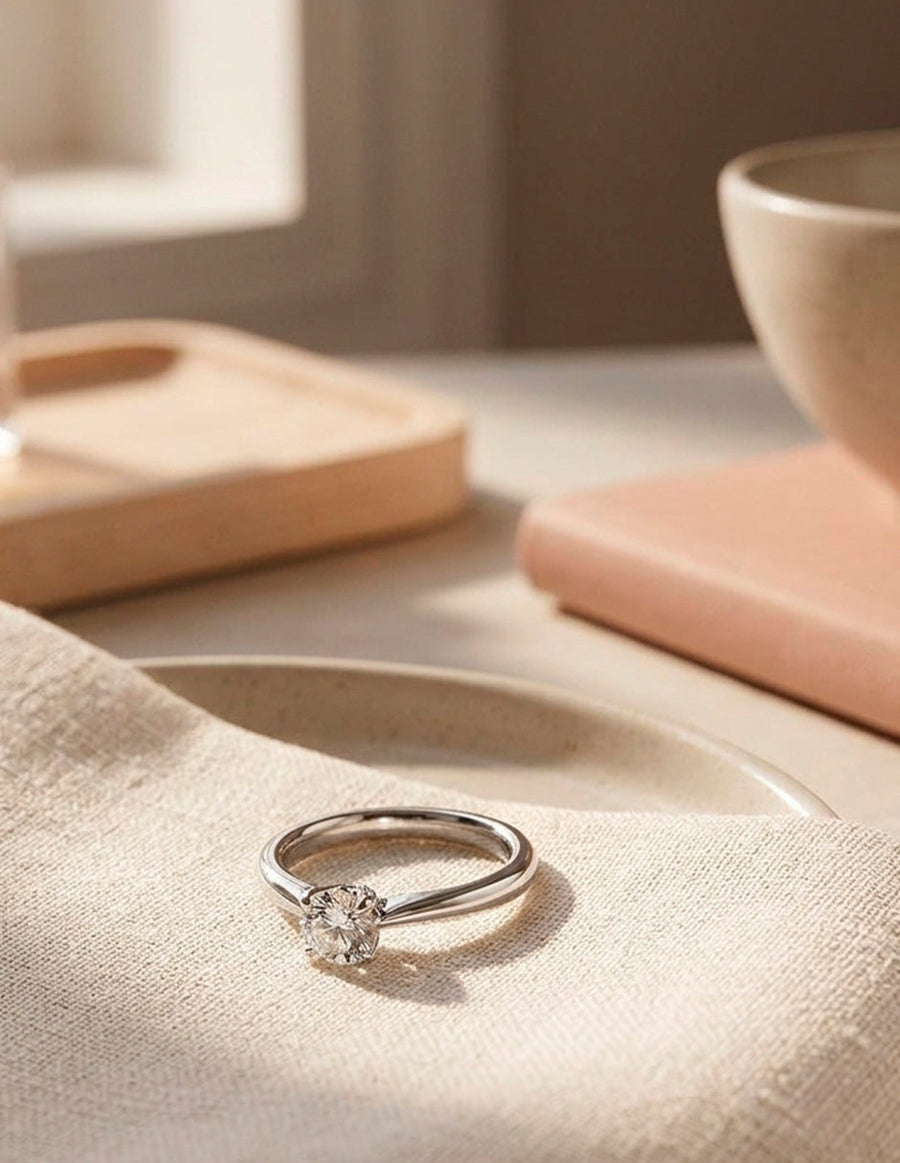 Anillo de Compromiso - solitario - AMORE25-RD-CZ