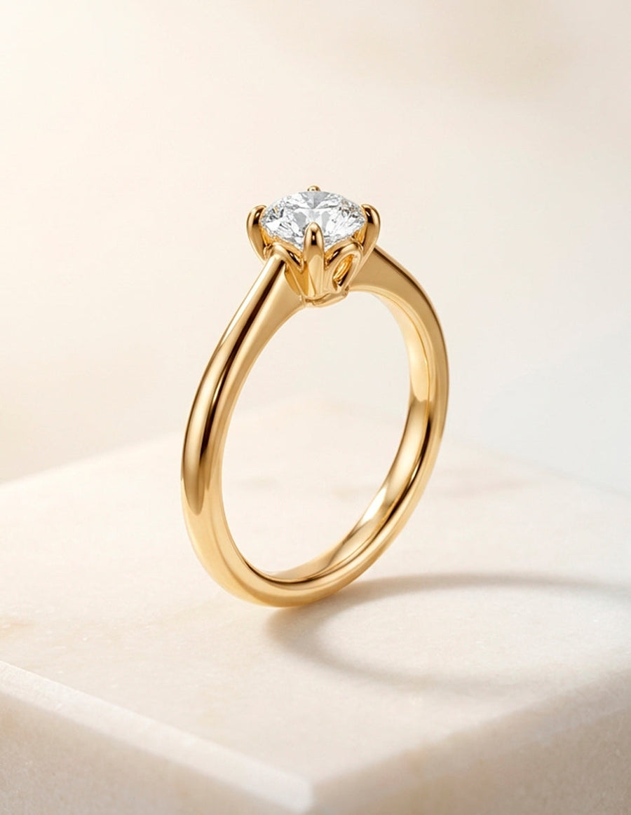 Anillo de Compromiso - solitario - AMORE25-RD-CZ