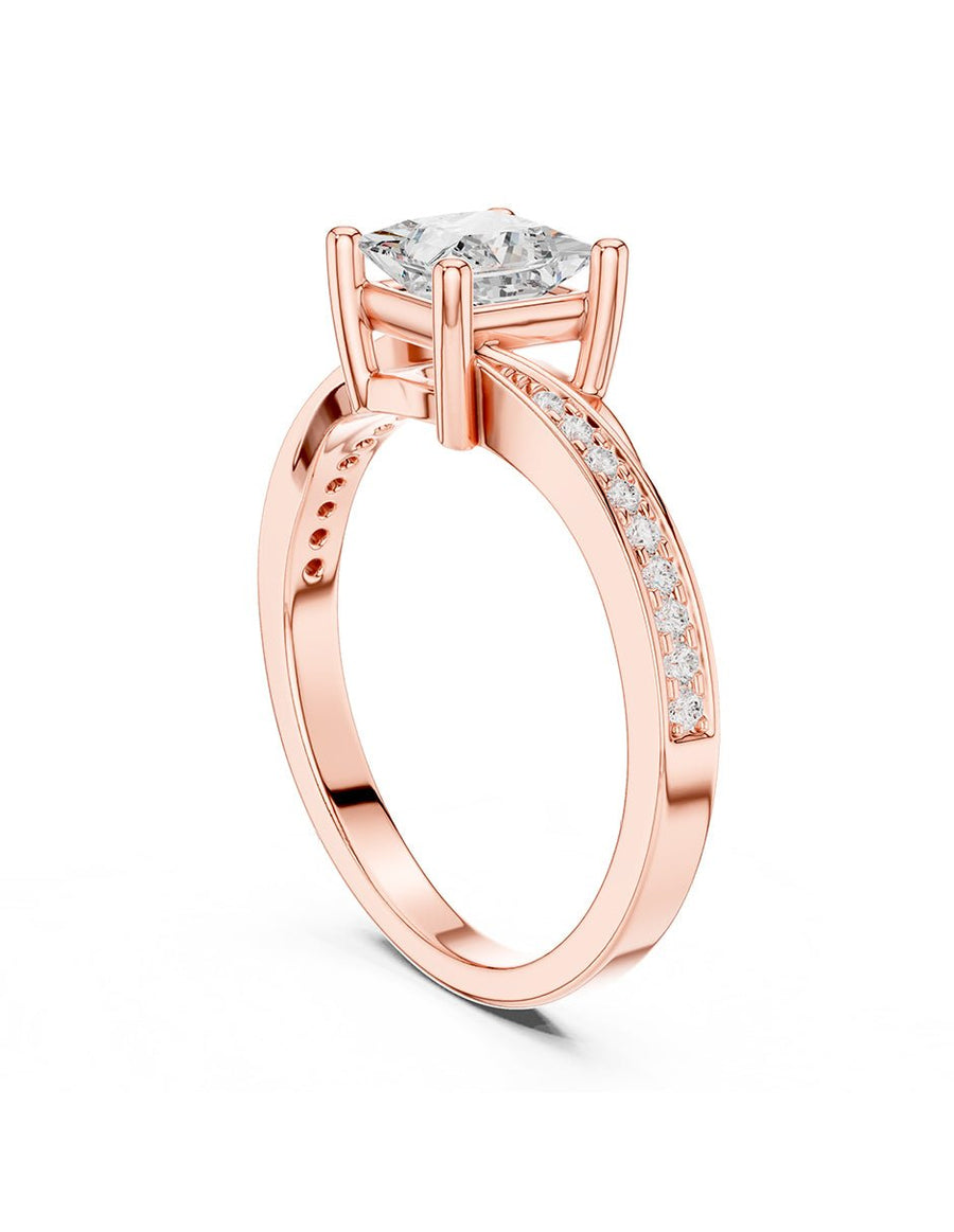 Anillo de compromiso - piedras laterales - AMORE250-PR-LG