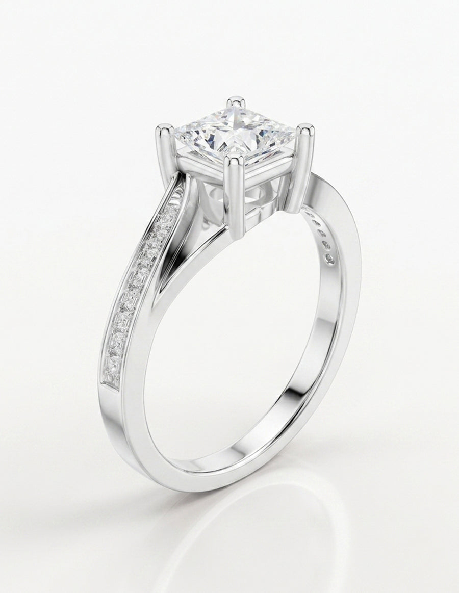 Montura para personalizar - piedras laterales - AMORE250-PR