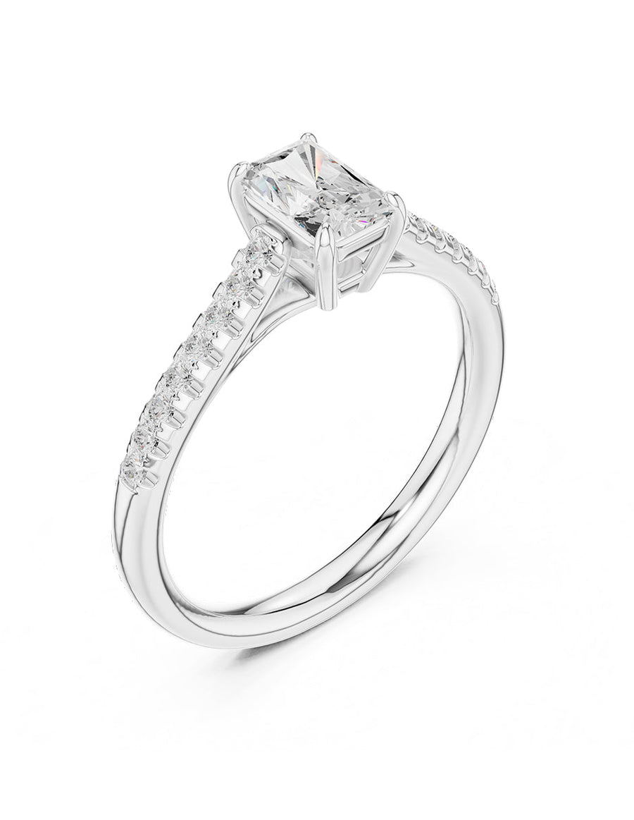 Anillo de compromiso - piedras laterales - AMORE252-EM-LG