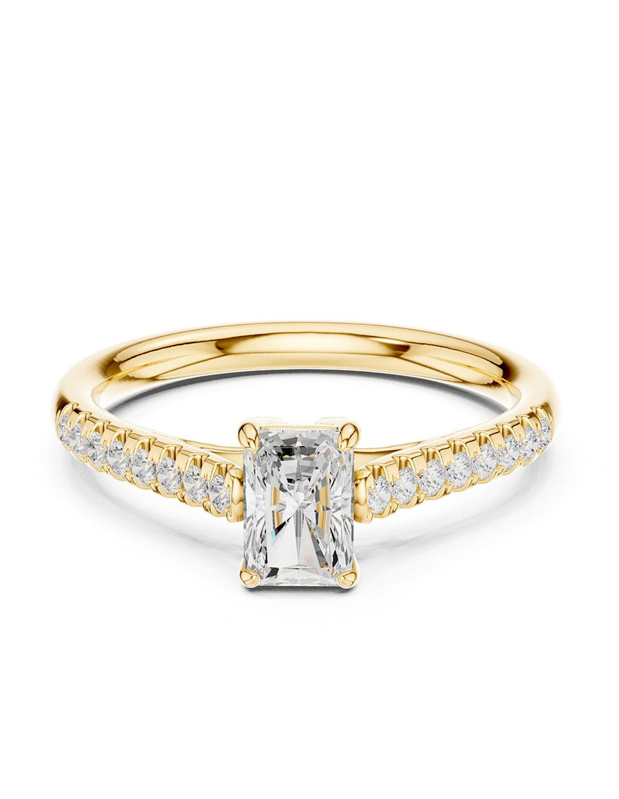 Anillo de compromiso - piedras laterales - AMORE252-EM-LG